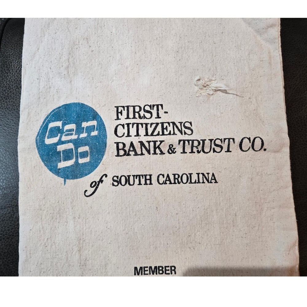 First Citizens Bank & Trust Co SC Vintage Canvas Bank‎ Bag Fair